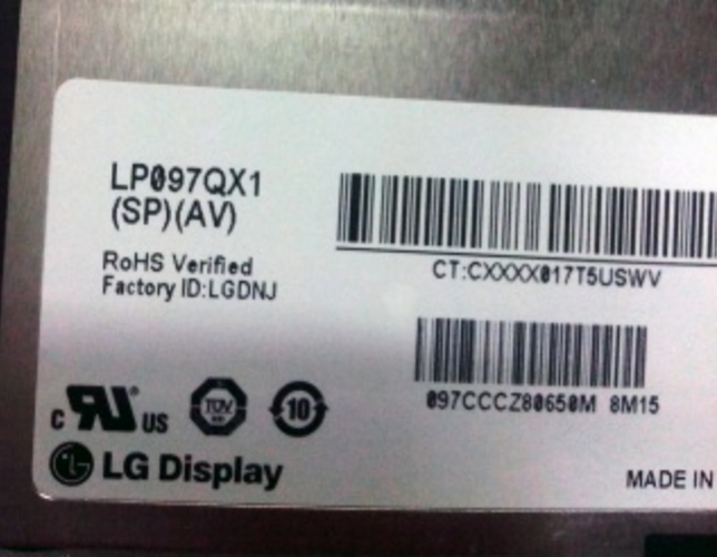 Original LP097QX1-SPAV LG Screen Panel 9.7" 2048*1536 LP097QX1-SPAV LCD Display